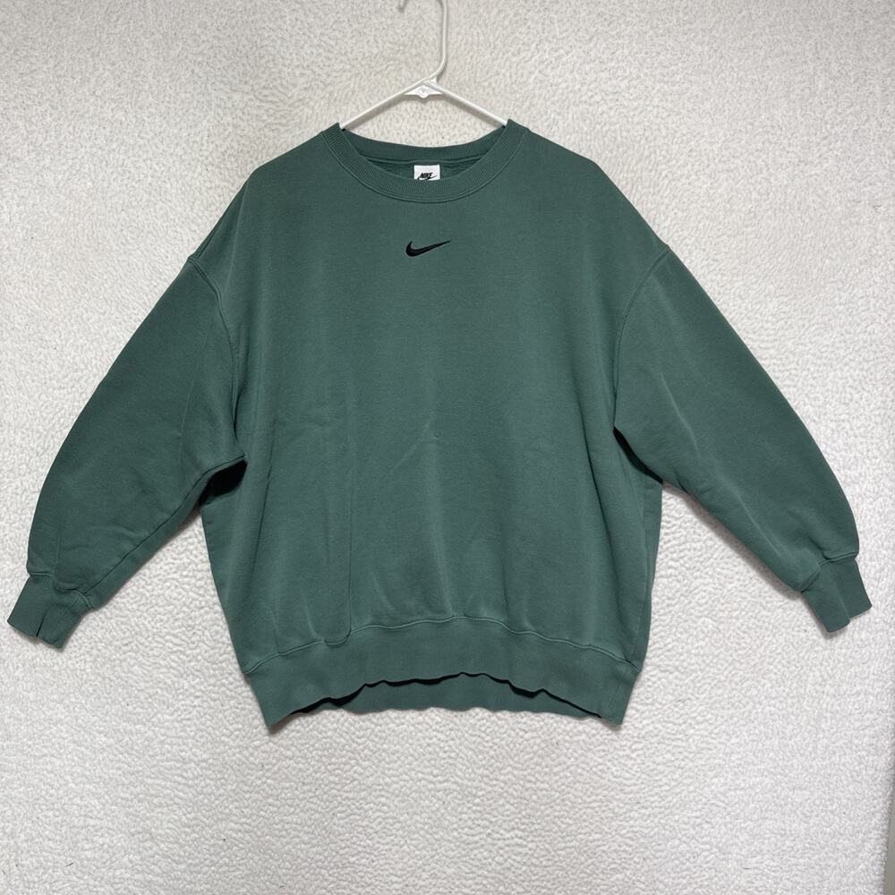 Nike Women’s Phoenix Fleece Oversized Crew Neck Sweatshirt Green Size L